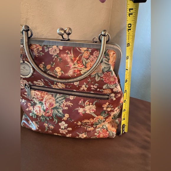 Patricia Nash Vintage Looking Floral Leather Bag With Kiss Lock- EUC - Picture 14 of 14
